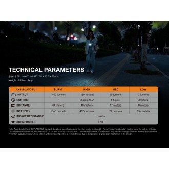 Nabíjacia baterka Fenix E05R hnedá