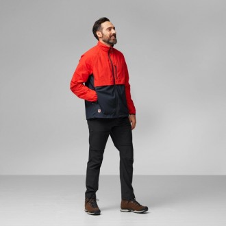 Fjällräven HC Hybrid Wind Jacket Man Dark Navy-Flame Orange