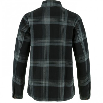 Fjällräven Singi Flanel Overshirt Woman Black-Iron Grey